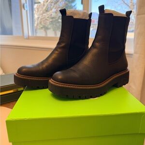 Sam Edelman Black Leather Ankle Boots - size 7 in box